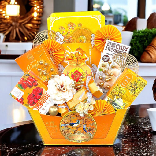 Giỏ quà Tết mẫu Thuyền - TH26D (màu Đỏ) - Hình ảnh 2